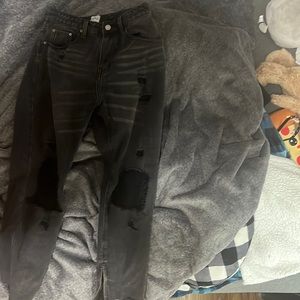 Black distressed gothic jeans